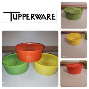 Vintage Tupperware Storage Canister Container Yellow Green Orange (You Pick)